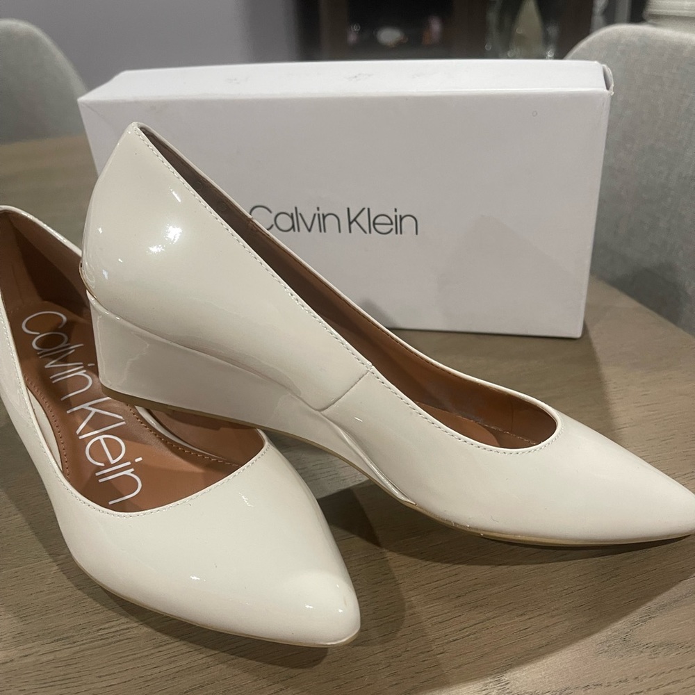 Calvin Klein Germina wedges NIB - soft white